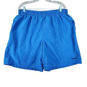 Speedo Men's Swim Trunks Elastic Waist Lined Blue XL Board Shorts Cruise Vacay